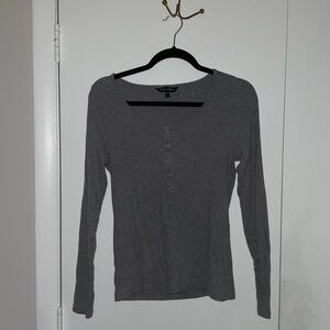 Gray Long Sleeve Top